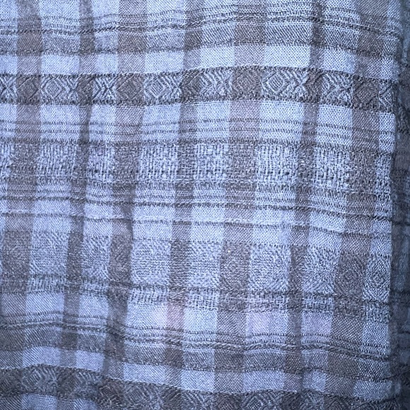 Anthropologie dolan blue plaid ruffle sleeve v neck - Picture 4 of 5